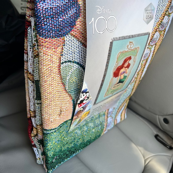 Disney 100 The Little Mermaid Ariel Tapestry Throw Blanket Woven 48x60" Wall Art - Picture 2 of 5